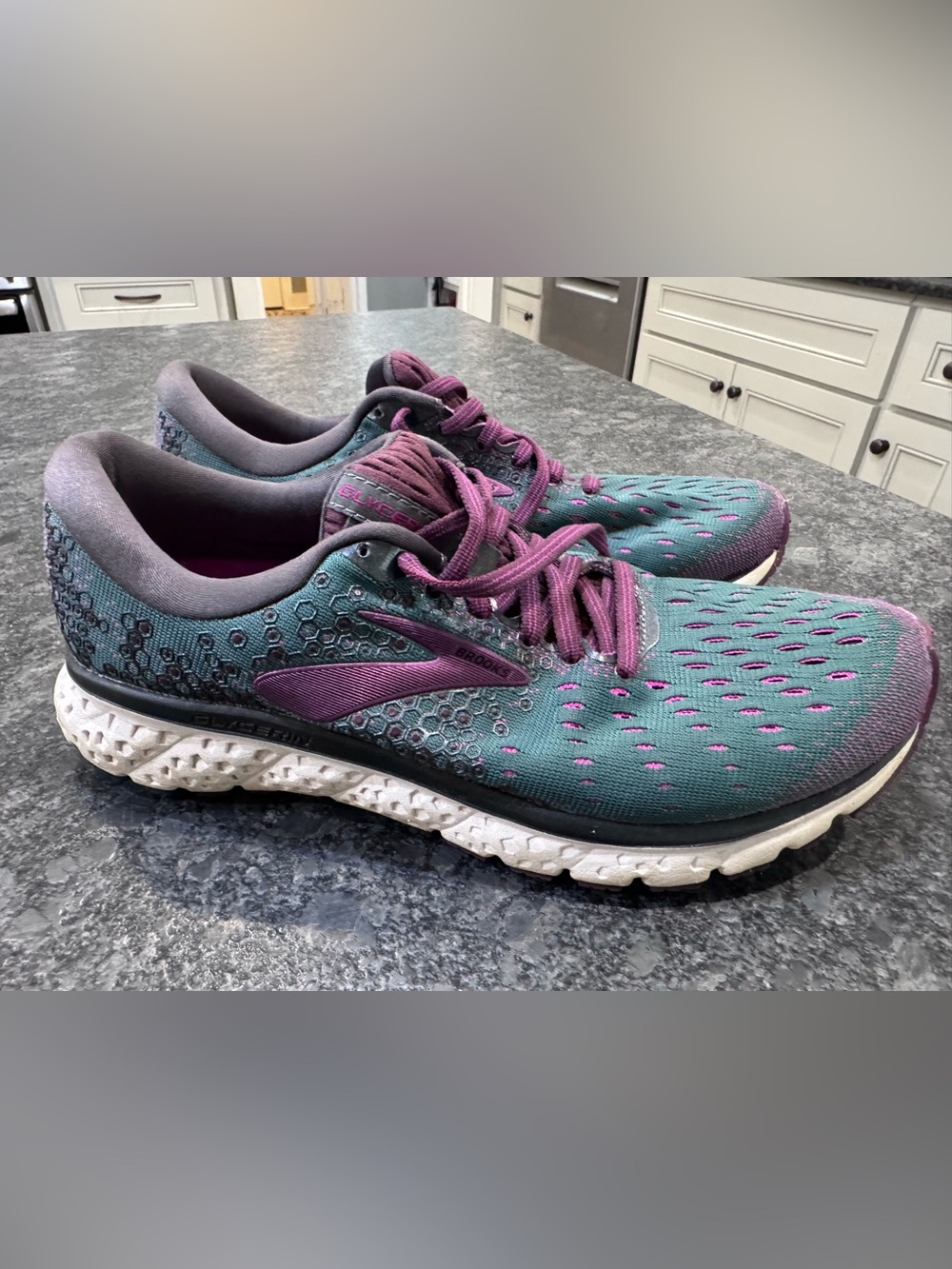 Brooks Women’s Glycerin Running Shoes — Teal with Purple